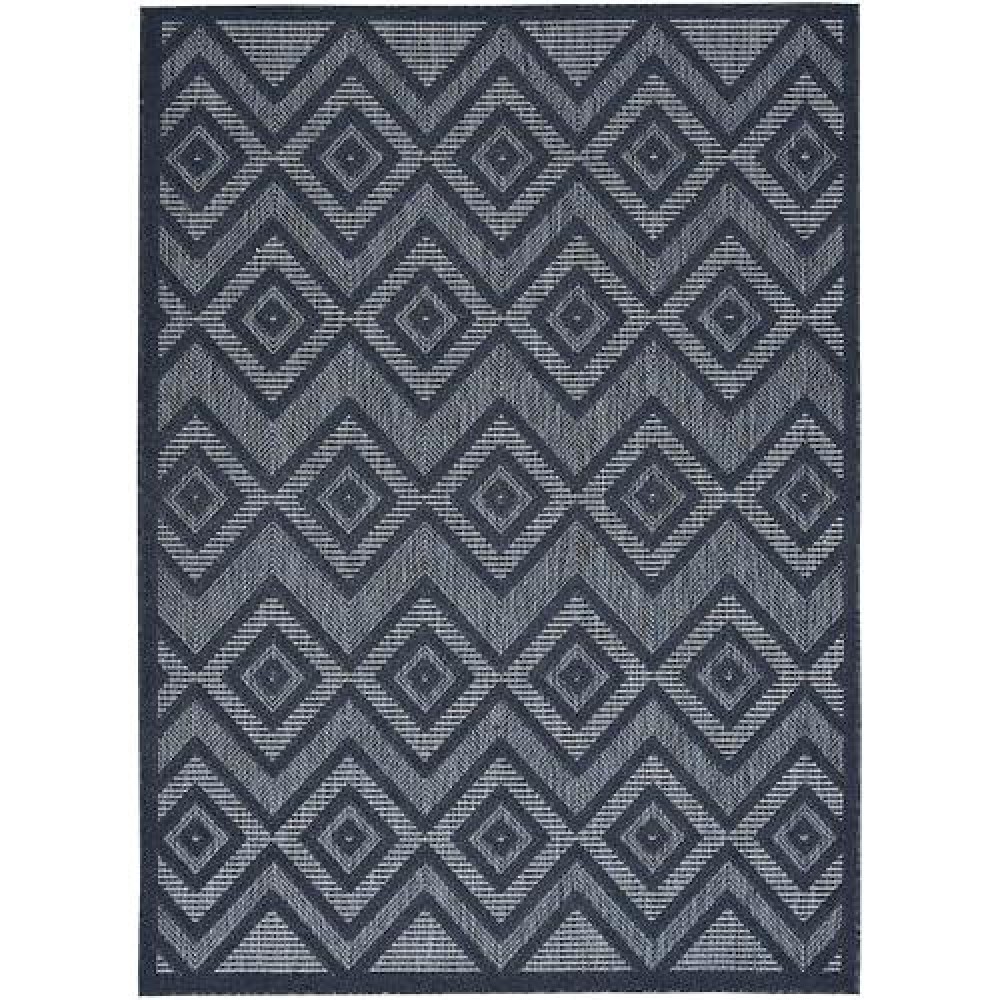 Nourison Versatile Indooroutdoor Navy Blue 6 X 9 Area Rug Easy Cleaning Non Shedding Bed Room Living Room Dining Room D