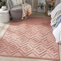 Nourison Versatile Indooroutdoor Coralorange 4 X 6 Area Rug Easy Cleaning Non Shedding Bed Room Living Room Dining Room