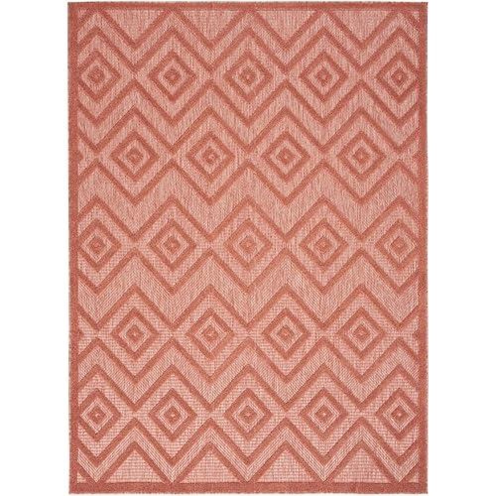 Nourison Versatile Indooroutdoor Coralorange 5 X 7 Area Rug Easy Cleaning Non Shedding Bed Room Living Room Dining Room