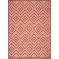 Nourison Versatile Indooroutdoor Coralorange 5 X 7 Area Rug Easy Cleaning Non Shedding Bed Room Living Room Dining Room