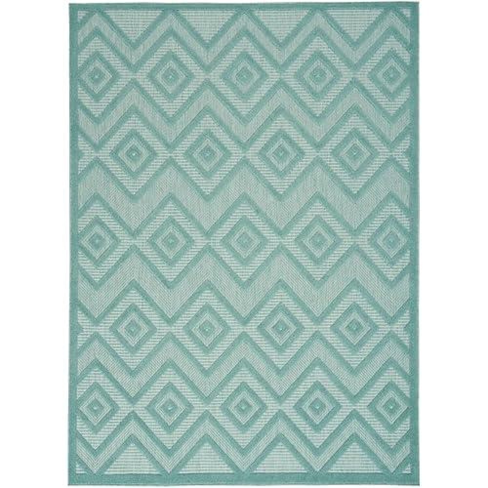 Nourison Versatile Indooroutdoor Aquateal 4 X 6 Area Rug Easy Cleaning Non Shedding Bed Room Living Room Dining Room D