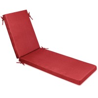 Milliard Memory Foam Outdoor Chaise Lounge Chair Cushion, With Waterproof And Washable Cover, Red, 73X20X2.5