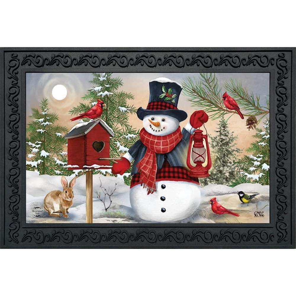 Briarwood Lane Snowman And Friends Winter Doormat 30 X 18 Indoor Outdoor