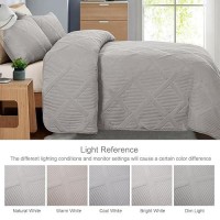 Exclusivo Mezcla Quilt Set Twin Size 2 Pieces Light Grey Twin Quilt Bedding Set Lightweight Quilts Soft Bedspreads Modern Stri