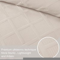 Exclusivo Mezcla Quilt Set Full Queen Size 3 Pieces Brich Beige Queen Quilt Bedding Set Lightweight Quilts Soft Bedspreads Mod