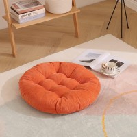 Tiita Floor Pillow Cushion, 22 Inch Round Seat Cushion, Outdoor Floor Pad, Meditation Cushion For Yoga Living Room Sofa Balcony, Orange