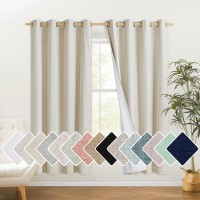 Nicetown Natural Bedroom Full Blackout Linen Curtain Panels Set Of 2 52 By 72 Cold Reducing Thick Insulated Classic Gromme