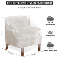 Tudomro 4 Pcs Outdoor Plastic Chair Cover Waterproof Armchair Cover Clear Dust Proof Plastic Couch Cover For Furniture Sofa Chai