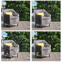 Tudomro 4 Pcs Outdoor Plastic Chair Cover Waterproof Armchair Cover Clear Dust Proof Plastic Couch Cover For Furniture Sofa Chai