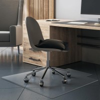 Premium Tempered Glass Chair Mat With Exclusive Beveled Edge | 48 X 52 Inch Tabbed Mat | The Ultimate In Office Elegance By Clearly Innovative