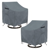 Ananmei Outdoor Swivel Chair Cover 2 Pack, Fits To 30 L X 34 W X 385 H Patio Chair Covers, 420D Tear-Resistant, Uv Resistant, Waterproof Outdoor Chair Covers Grey
