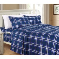 Elegant Comfort Lilliana Plaid 6Piece Sheet Set Supreme Coziness Fade Wrinkle Resistant 1500 Premium Hotel Quality Microfib