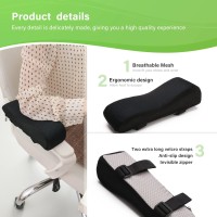 Largeleaf Chair Gel Ergonomic Armrest Cushions Elbow Pillow Pressure Relief Office Chair Gaming Chair Armrest With Memory Foam Armrest Pads 2-Piece Set Of Chair