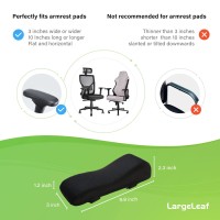 Largeleaf Chair Gel Ergonomic Armrest Cushions Elbow Pillow Pressure Relief Office Chair Gaming Chair Armrest With Memory Foam Armrest Pads 2-Piece Set Of Chair