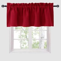 Hiasan Red Christmas Valance Curtains For Kitchen Blackout Thermal Insulated Rod Pocket Window Valances 60 X 18 Inches Length