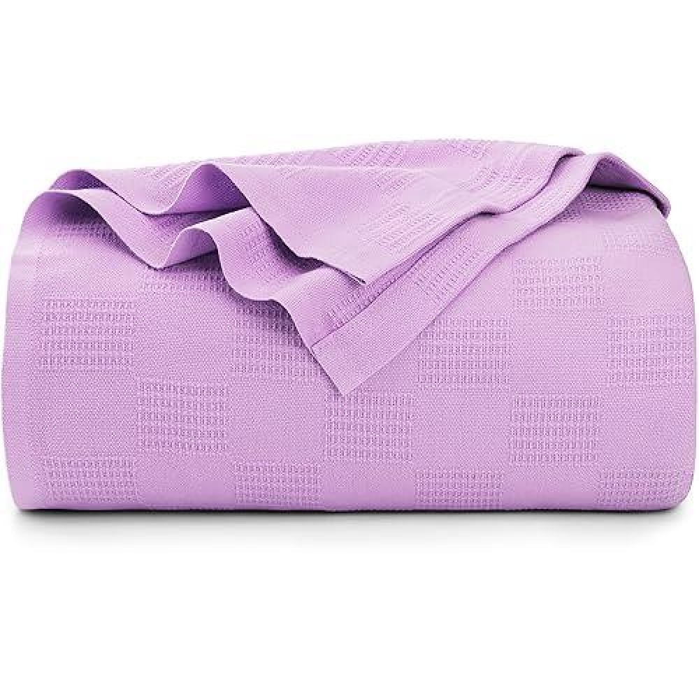 Utopia Bedding Lavender Cotton Blanket [King  90X108 Inch] 350Gsm Soft Thermal Blanket (Pack Of 6)