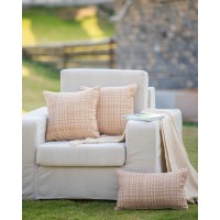 Hpuk Farmhouse Outdoor Waterproof Throw Pillow Covers Pack Of 2, 18X18 Inch Decorative Garden Cushion Covers For Patio Tent Balcony Bench Tent Couch Sofa, Solid Accent Pillow Covers, Light Brown