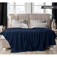 Utopia Bedding Navy Cotton Blanket [King  90X108 Inch] 350Gsm Soft Thermal Blanket (Pack Of 6)