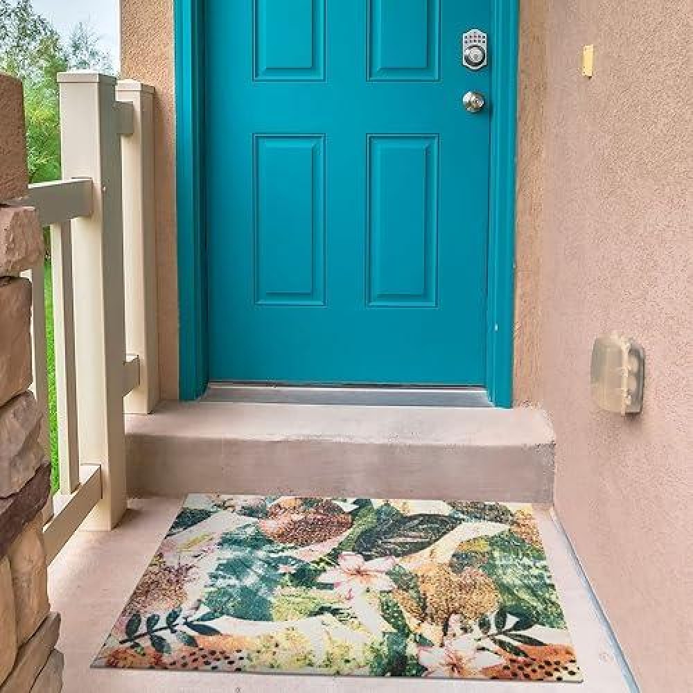 Decomall 2X3 Door Mat Small Outdoor Rugs For Porch Patio Balcony Deck Yard Multi 24X36