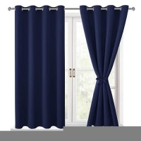 Hiasan Blackout Curtains For Bedroom 52 X 54 Inches Long Thermal Insulated Light Blocking Window Curtains For Living Room