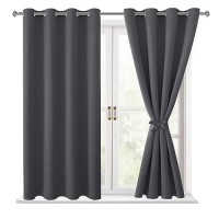 Hiasan Grommet Blackout Curtains For Bedroom 52 X 54 Inches Long Thermal Insulated Light Blocking Window Curtains For Livin