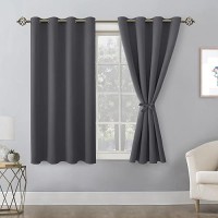 Hiasan Grommet Blackout Curtains For Bedroom 52 X 54 Inches Long Thermal Insulated Light Blocking Window Curtains For Livin