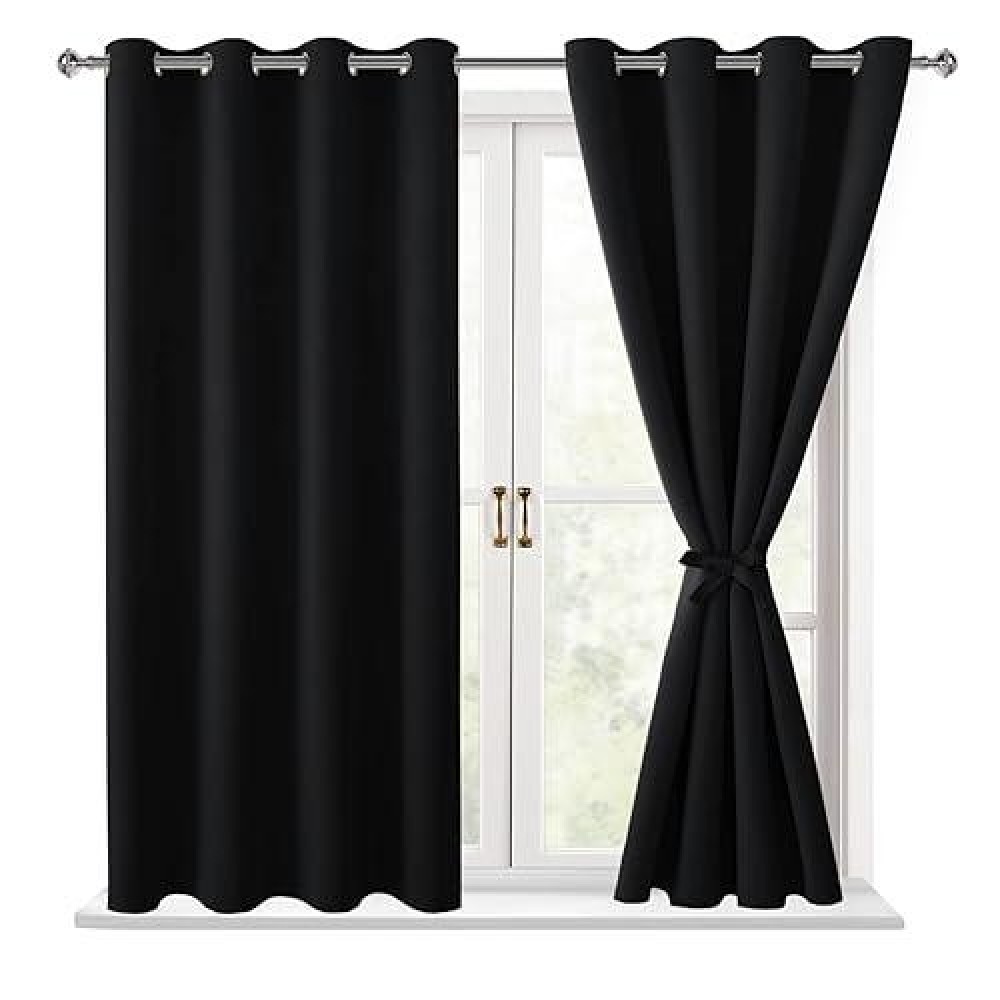 Hiasan Blackout Curtains For Bedroom 52 X 54 Inches Long Thermal Insulated Light Blocking Window Curtains For Living Room