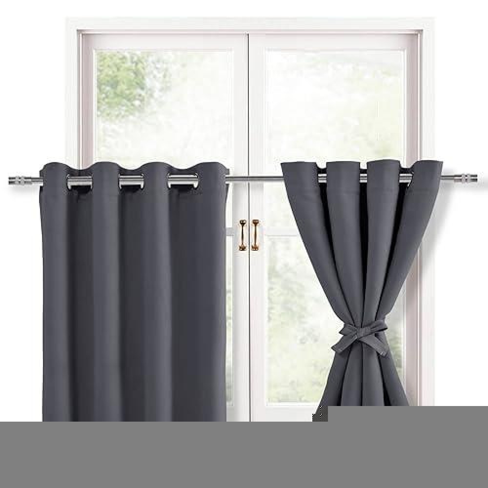 Hiasan Grommet Blackout Curtains For Bedroom 52 X 36 Inches Long Thermal Insulated Light Blocking Window Curtains For Livin