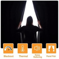 Hiasan Rv Blackout Curtains For Bedroom 52 X 36 Inches Long Thermal Insulated Energy Saving Window Curtains For Living Room