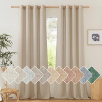 Nicetown Thick Flax Linen Curtains For Living Room Rustic Grommet Semi Sheer Privacy Assured Linen Blend Drapes With Light Filt