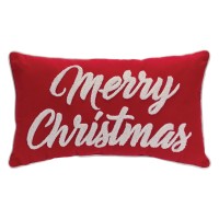 19 Red and White Merry Christmas Rectangular Throw Pillow