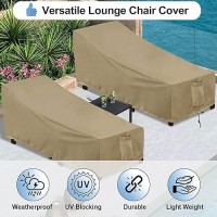 Outdoorlines Outdoor Waterproof Patio Chaise Lounge Chair Cover Uv Resistant Lounger Covers Heavy Duty Weatherproof Patio Sofa