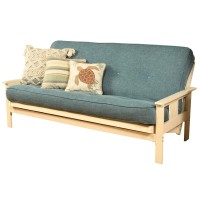 Kodiak Furniture Cotton/Foam Full Futon Mattress W/Linen Aqua Blue Fabric Cover