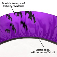 Halloween Castle Pumpkin Elastic Edge Round Tableclothhorror Night Fitted Round Table Cover Wipeable Table Cloth For Parties Out