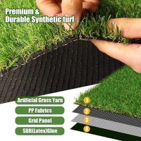 Heyroll Realistic Artificial Turf Grass 3 Ft X 7 Ft Artificial Synthetic Fake Grass 20Mm Green Turf Rug Pet Dogs Lawn Mat With