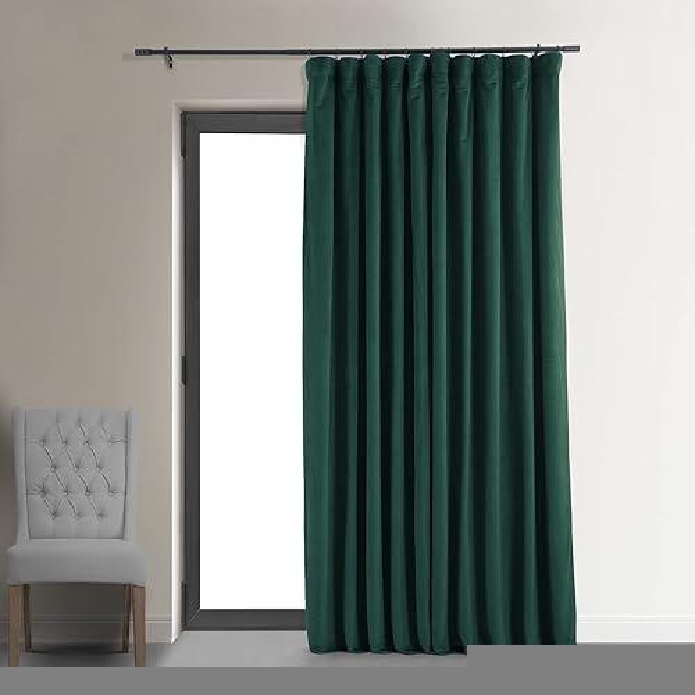 Hpd Half Price Drapes Signature Velvet Thermal Blackout Curtains For Living Room 84 Inch Long 1 Panel Rod Pocket Insulated Black