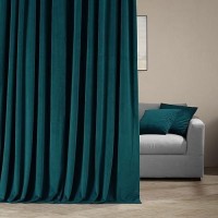 Hpd Half Price Drapes Signature Velvet Thermal Blackout Curtains For Living Room 84 Inch Long 1 Panel Rod Pocket Insulated Bla