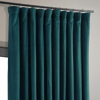 Hpd Half Price Drapes Signature Velvet Thermal Blackout Curtains For Living Room 84 Inch Long 1 Panel Rod Pocket Insulated Bla