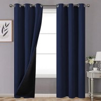 Youngstex 100 Blackout Curtains For Bedroom 84 Inches Length With 2 Thick Layers Heat And Full Light Blocking Thermal Iinsulat