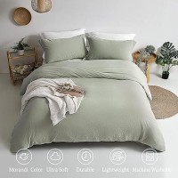 Mildly Super Soft Duvet Cover 100 Washed Microfiber October Mist Sage Comforter Cover Set 3 Pieces With Zipper Closure Corn