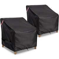 Kylinlucky Patio Furniture Covers Waterproof For Chairs, Lawn Outdoor Chair Covers Fits Up To 29 W X 30 D X36 H Inches 2 Pack Black