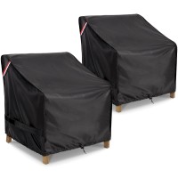 Kylinlucky Patio Furniture Covers Waterproof For Chairs, Lawn Outdoor Chair Covers Fits Up To 32 W X 37 D X36 H Inches 2 Pack Black