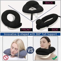 Buyue Travel Neck Pillows For Airplanes 360 Head Support Sleep For Long Flight Skinfriendly Breathable Kit With 3D Contour