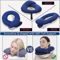 Buyue Travel Neck Pillows For Airplanes 360 Head Support Sleep For Long Flight Skinfriendly Breathable Kit With 3D Contour