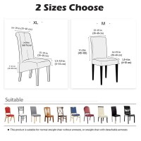 Zzdzw Solid Color Chair Cover Stretch Jacquard M Xl Size Elastic Slipcovers Chair Covers White For Dining Room Kitchen Wedding Banquet Hotel (Color : 21# Dark Gray, Size : Xl 60-75Cm)