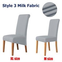 Zzdzw Solid Color Chair Cover Stretch Jacquard M Xl Size Elastic Slipcovers Chair Covers White For Dining Room Kitchen Wedding Banquet Hotel (Color : 21# Dark Gray, Size : Xl 60-75Cm)