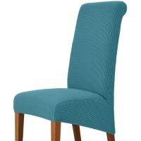 Zzdzw 22 Colors For Choice Universal Jacquard M Xl Size Chair Cover Cheap Big Elasticity Seat Protector Seat Case Chair Covers For Hotel Living Room (Color : 11# Turquoise Blue, Size : Xl 60-75Cm)