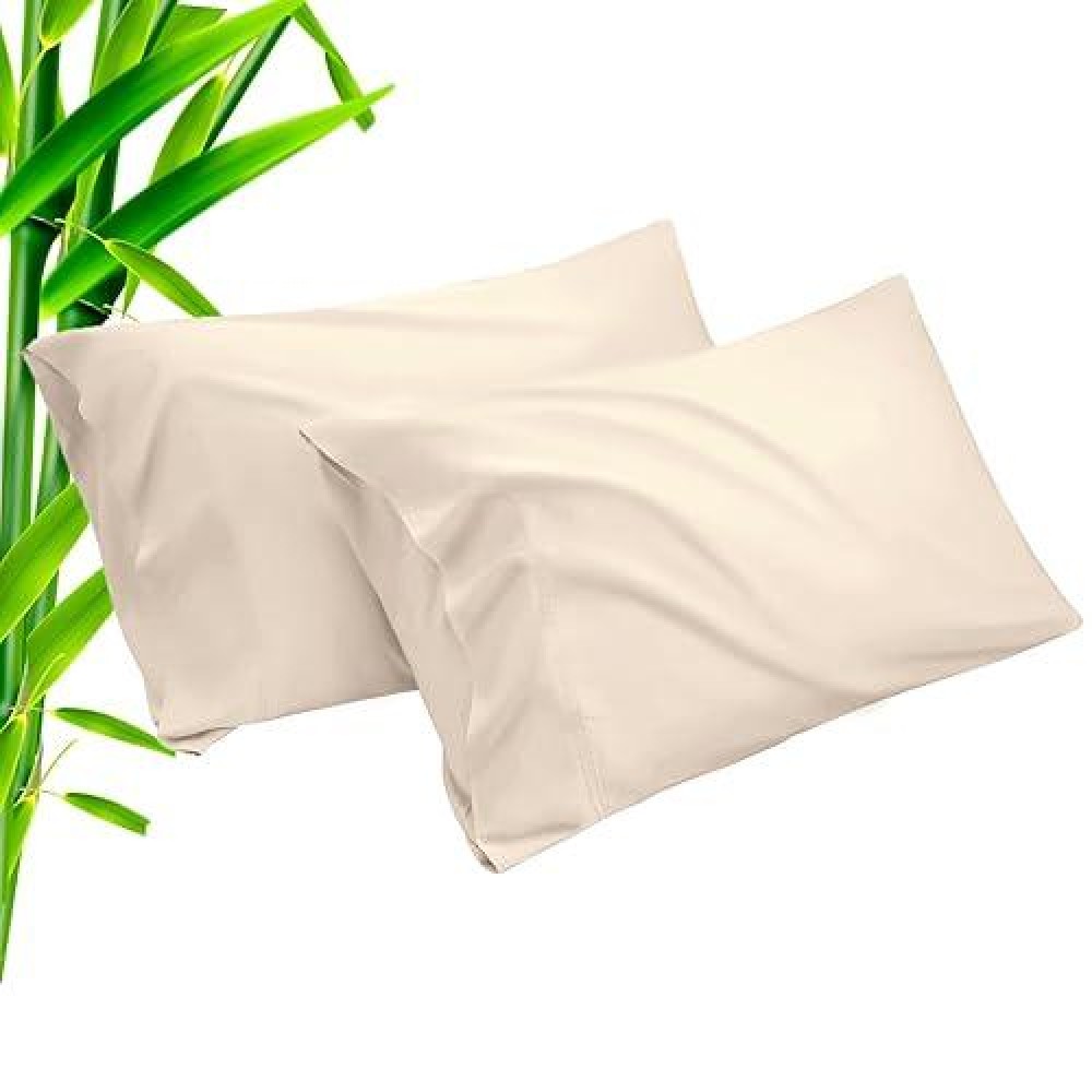 Pillow Cases Standard Size 2 Pack Bamboo Rayon Cooling Pillowcases With Envelope Closure Cool Breathable Pillow Case For Hot S