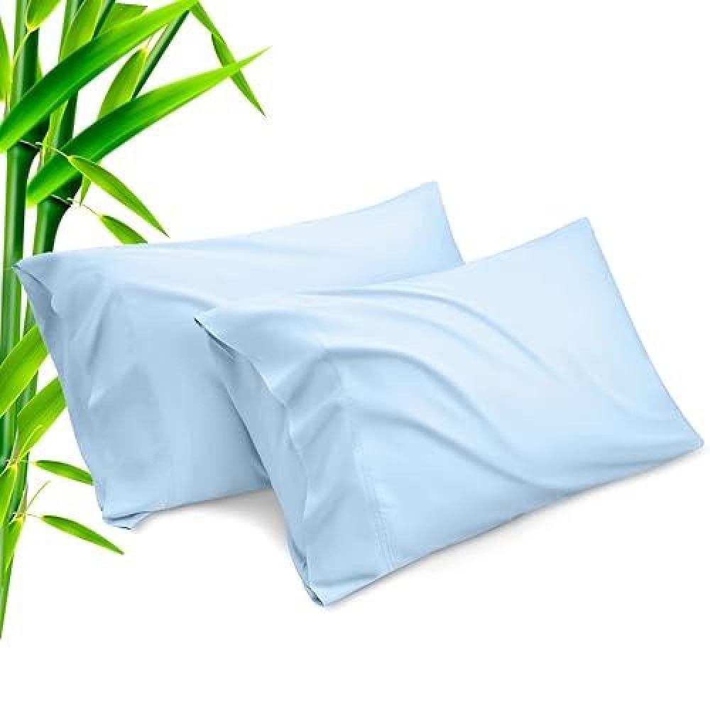 Pillow Cases Standard Size 2 Pack Bamboo Rayon Cooling Pillowcases With Envelope Closure Cool Breathable Pillow Case For Hot S