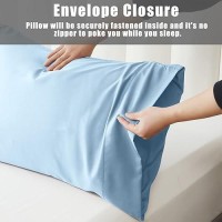 Pillow Cases Queen Size 2 Pack Bamboo Rayon Pillowcases With Envelope Closure Cooling Breathable Pillow Case For Hot Sleepers